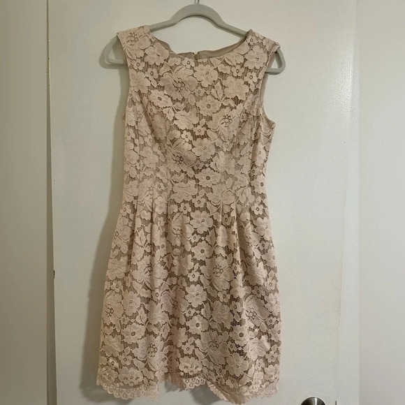 Vince Camuto Dresses & Skirts - Vince Camuto Light Pink Lace Overlay Dress Size 8